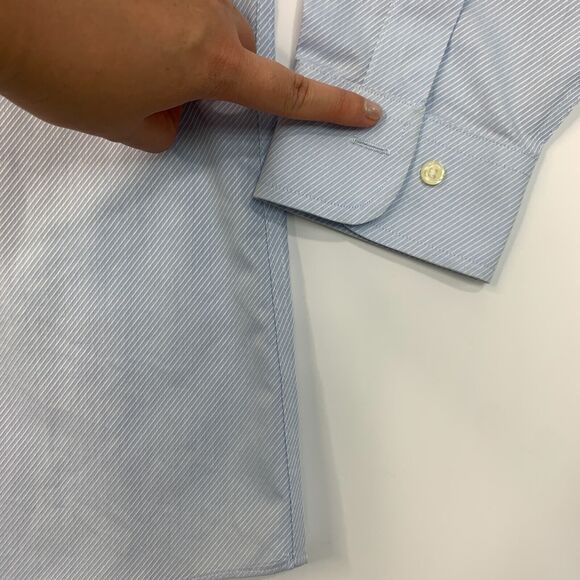 Brooks Brothers Dress Shirt Mens 16 Striped Cotton Regent Non Iron Cotton Button - Picture 3 of 16